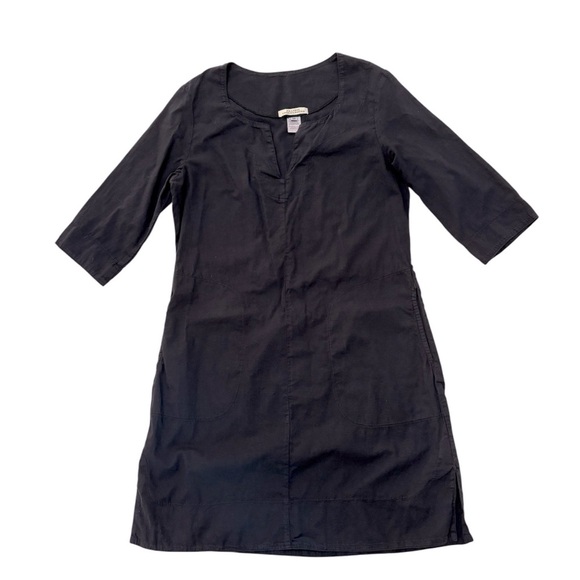 Prairie Underground Organic Cotton Shift Mini Dress Minimalist Black Size M - Picture 3 of 12